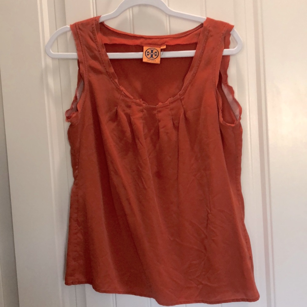 Tory Burch orange sleeveless, medium size.